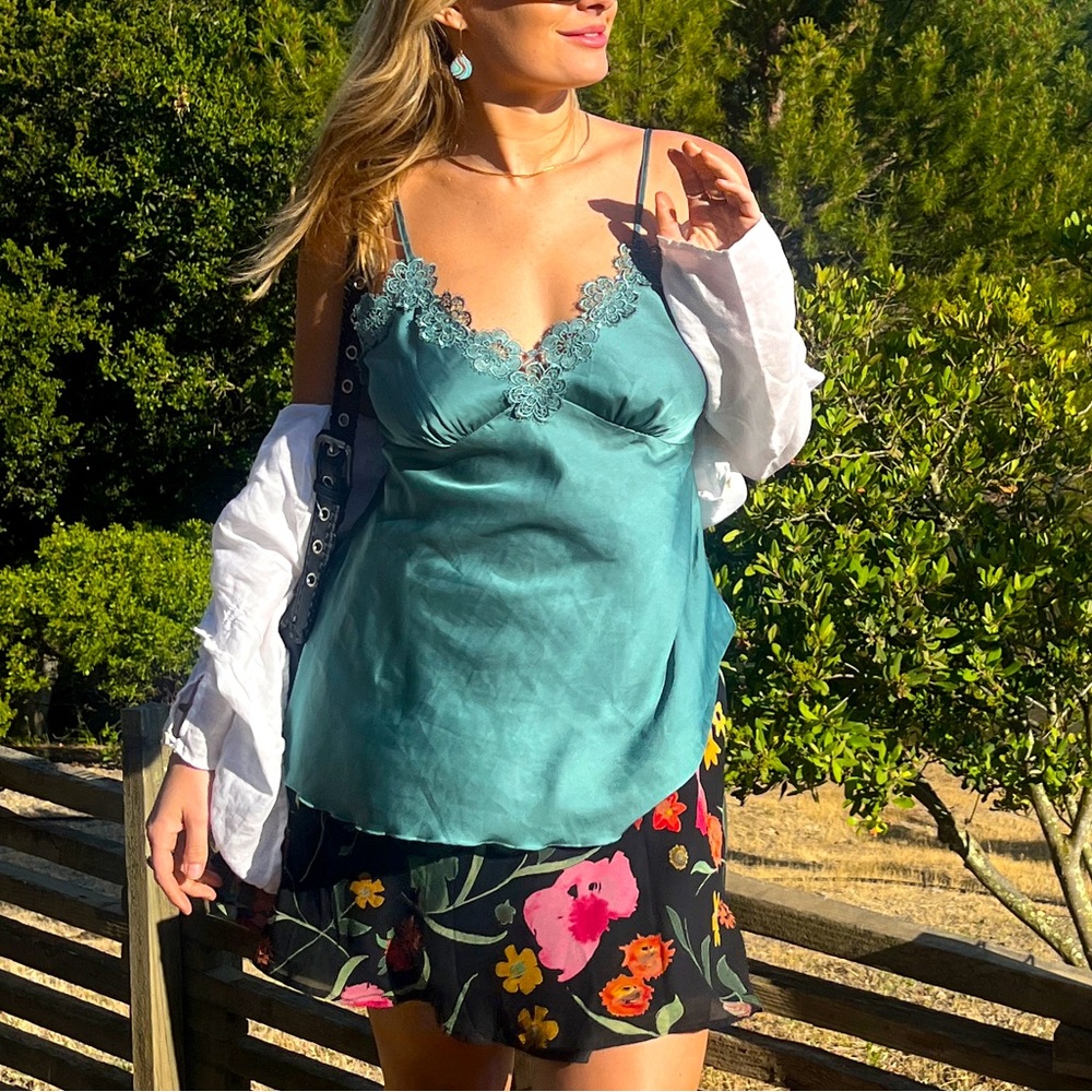Baby doll silk spaghetti strap top